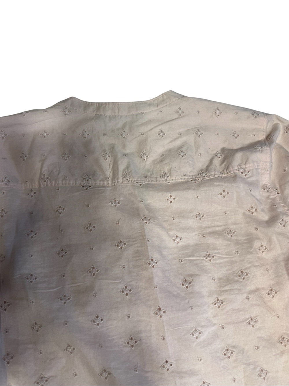Abercrombie & Fitch Light Pink Eyelet Long-Sleeve Blouse Size L - Picture 6 of 7